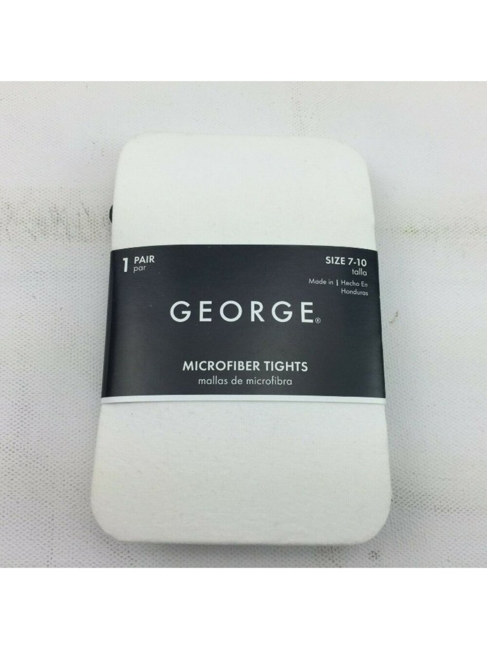 George Girls White Microfiber Tights Church Dance Layer Medium 7-10